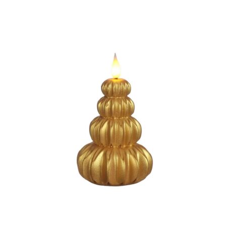 LED Kaars wax boom goud Ø6