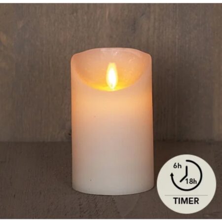 LED Rustiek stompkaars ivoor 7