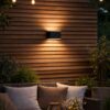 LED Solar Up en Down Muurlamp Antraciet