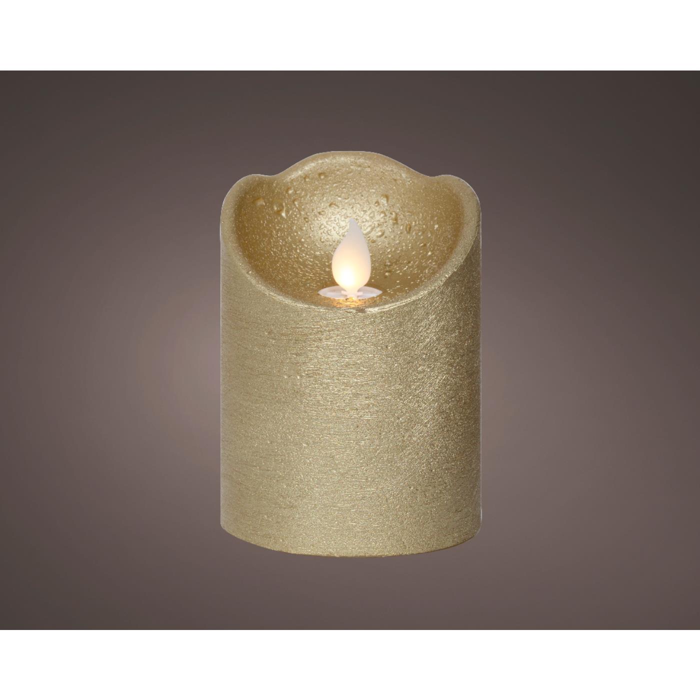 LED Waving kaars wax goud Ø7