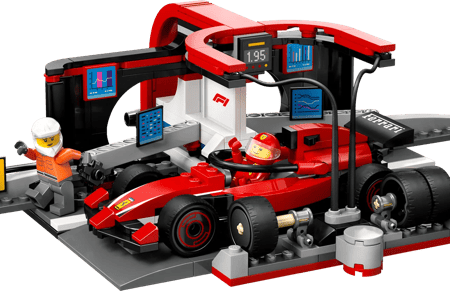 LEGO City F1 Pitstop en Pitcrew met Ferrari Auto 60443