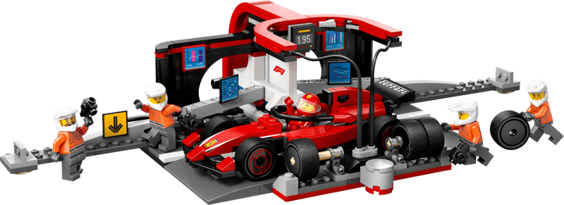 LEGO City F1 Pitstop en Pitcrew met Ferrari Auto 60443