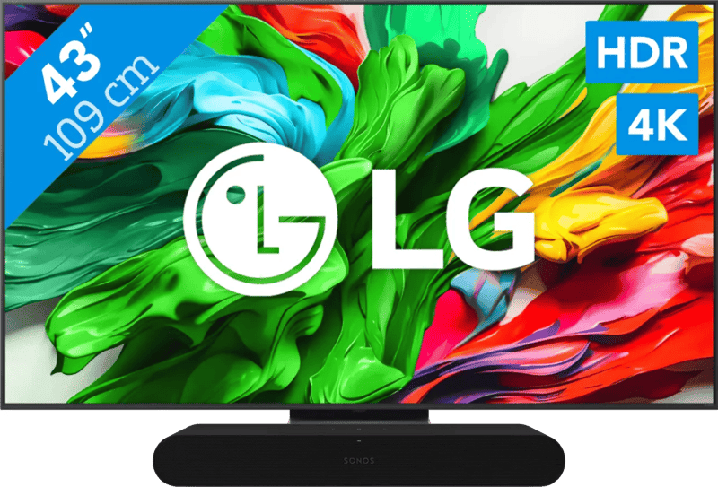 LG 43" QNED86 EVO 4K (2025) + Sonos Ray Zwart