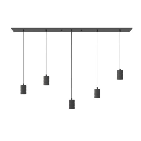 Lampen pendel Calex Multi pendule set zwart 5x E27