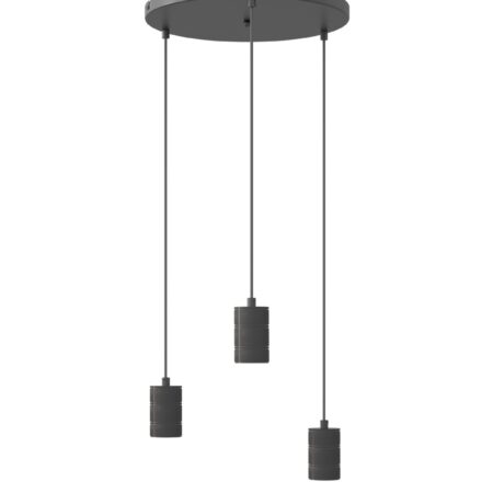 Lampen pendel Calex Multicord set zwart 3x E27