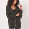 Lang en wijd kasjmier vest met v-hals