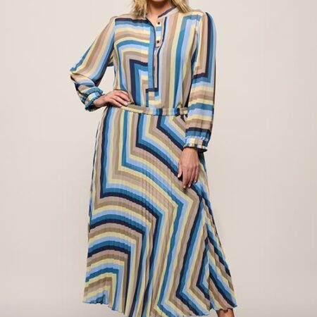Lara Plisse Rok Blauw / Multi Maxi
