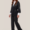 Layla Sequin Kimono Vest Zwart