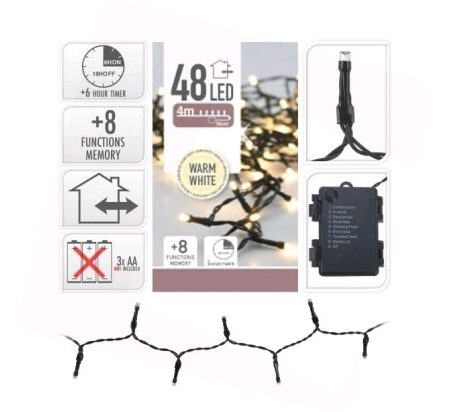 Ledverlichting 48 Warm Wit Op Batterij |