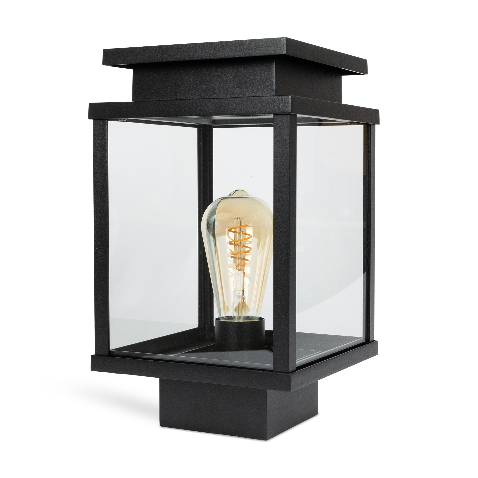 Leicester Sokkellamp Zwart 30cm