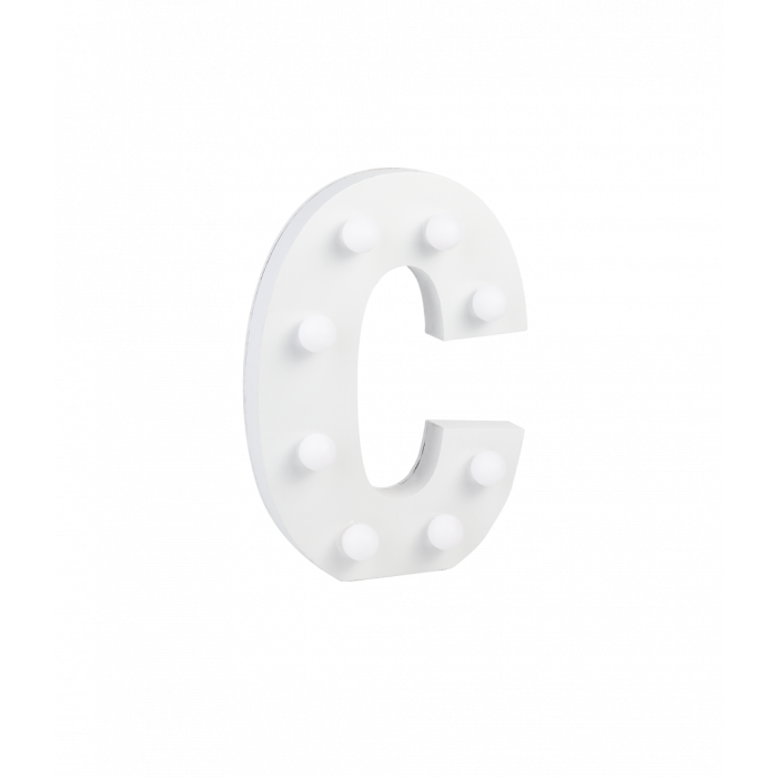 Letter C met licht hoogte 17 cm breedte 12 cm