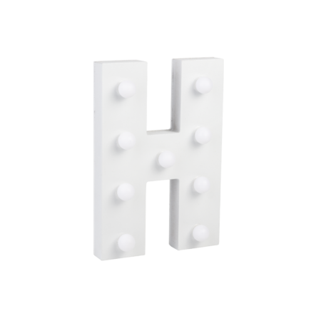 Letter H met licht hoogte 17 cm breedte 11
