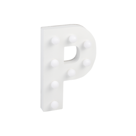 Letter P met licht hoogte 17 cm breedte 10