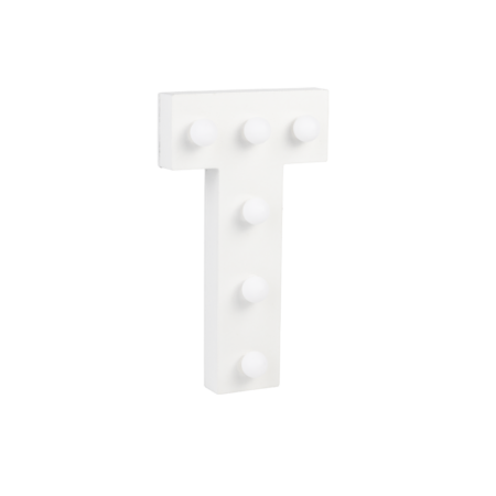 Letter T met licht hoogte 17 cm breedte 9
