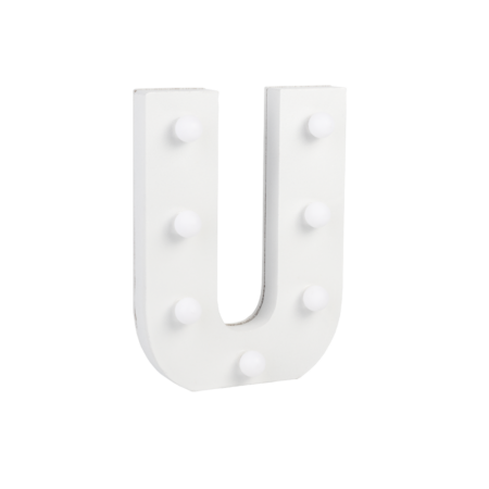 Letter U met licht hoogte 17 cm breedte 12