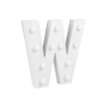 Letter W met licht hoogte 17 cm breedte 18 cm