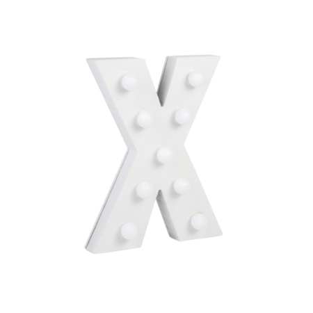 Letter X met licht hoogte 17 cm breedte 12