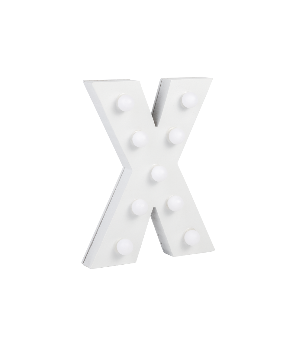 Letter X met licht hoogte 17 cm breedte 12
