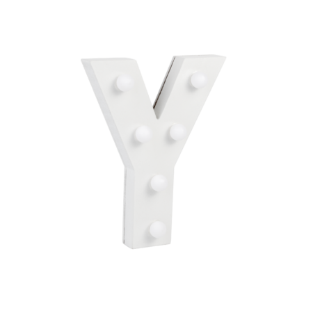 Letter Y met licht hoogte 17 cm breedte 13