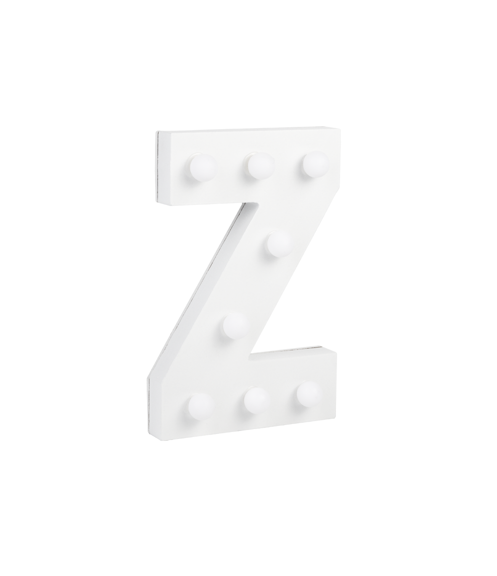 Letter Z met licht hoogte 17 cm breedte 11 cm