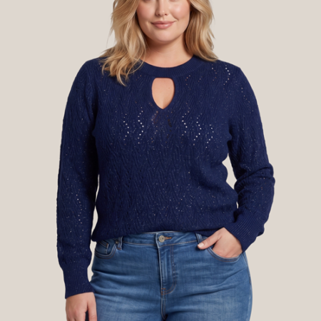 Lexie Lurex Trui Navy Maxi