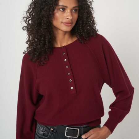 Lichtgewicht boiled cashmere henley trui