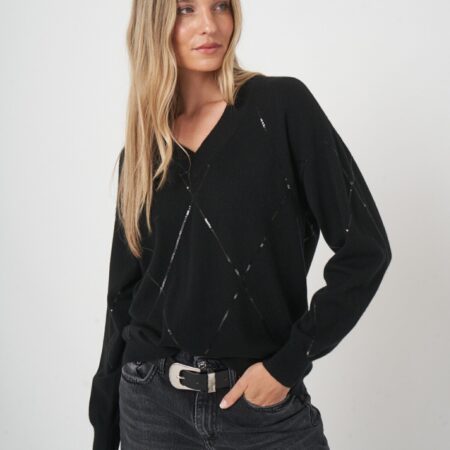 Lichtgewicht kasjmier sweater met pailletten