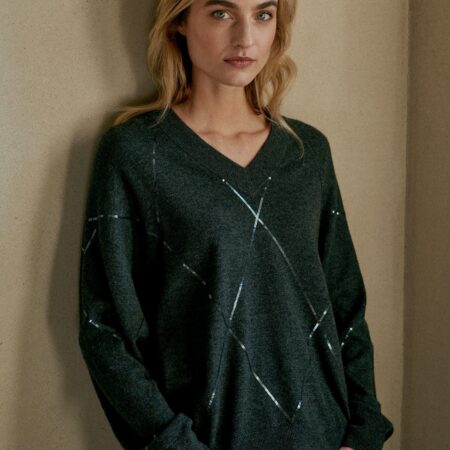Lichtgewicht kasjmier sweater met pailletten