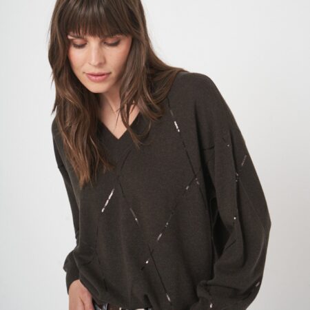 Lichtgewicht kasjmier sweater met pailletten