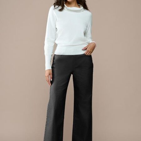 Lienna Coated Broek Zwart