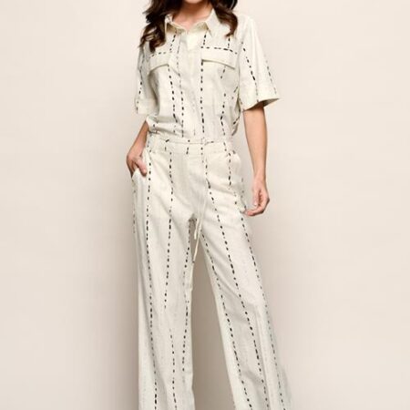 Liz Print Blouse Offwhite / Zwart