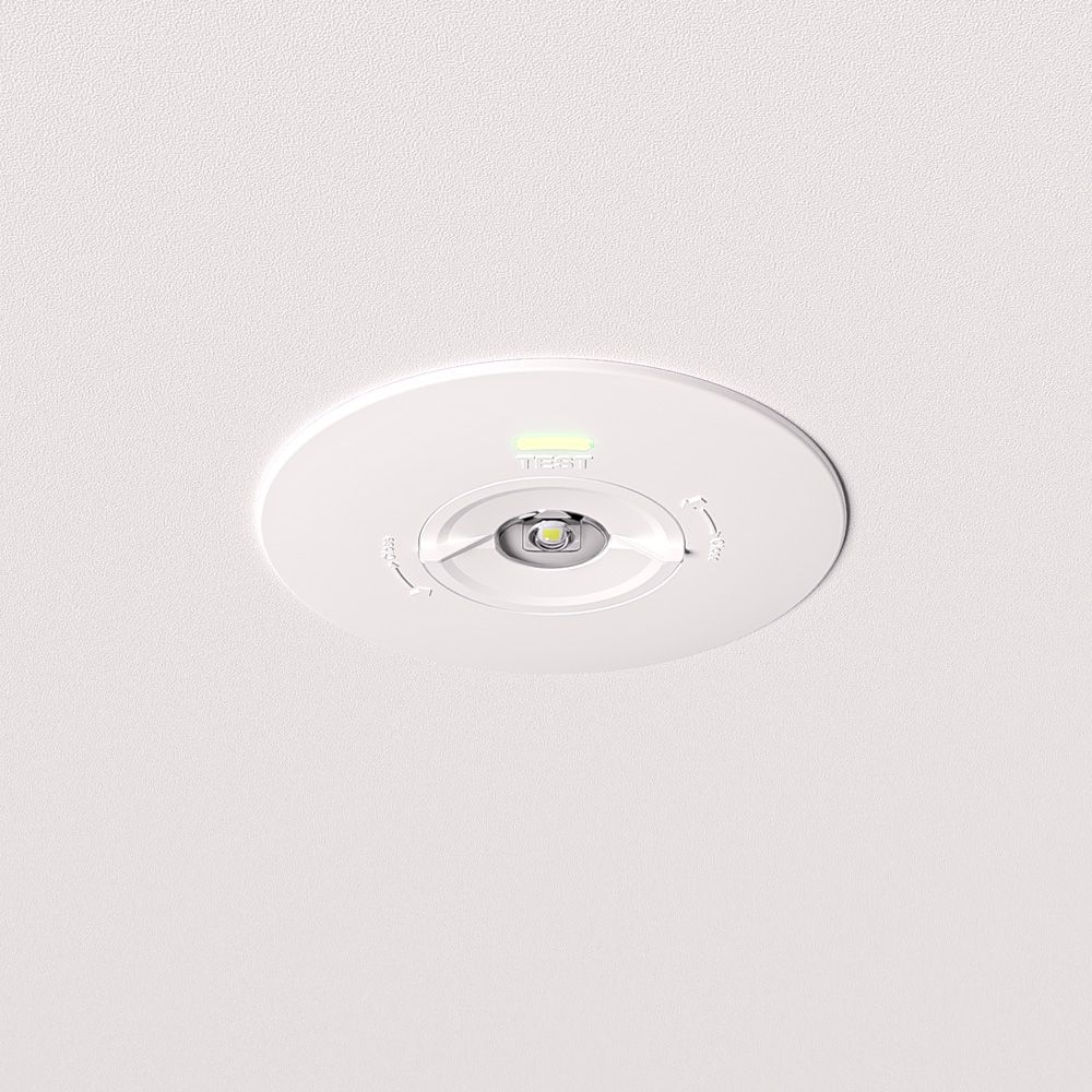 Locus - LED Inbouwspot Noodverlichting Wit - 2 Watt 300 Lumen - Verwisselbare Lens - IP20 voor binnen - 3 uur noodaccu (3300mAh) - 6500K daglicht wit | HOFTRONIC