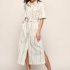 Logan Print Jurk Offwhite / Zwart