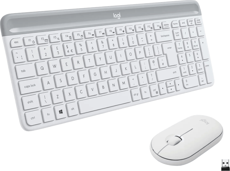 Logitech MK470 Slim Draadloos Toetsenbord en Muis Wit QWERTY