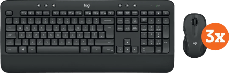 Logitech MK545 Draadloze Toetsenbord en Muis QWERTY 3-Pack
