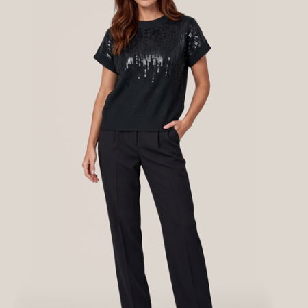 Lora Sequin Top Zwart
