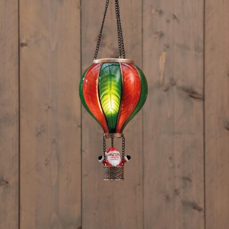 Luchtballon met kerstman 20LED H25cm | Anna's Collection
