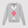 Luxe cardigan van biologisch cashmere met argyle-ruit