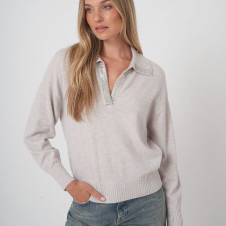 Luxe kasjmier damestrui met parelaccenten