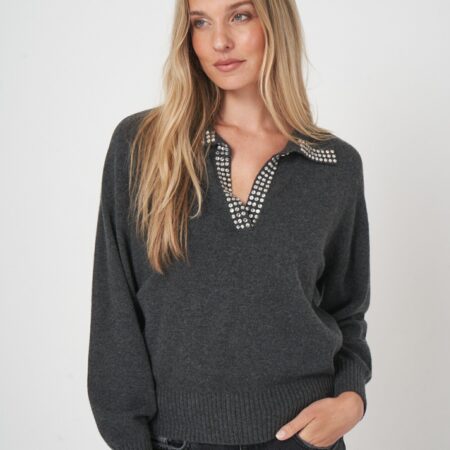 Luxe kasjmier damestrui met parelaccenten