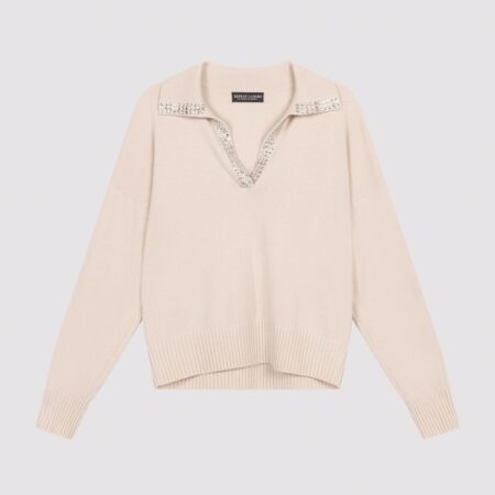 Luxe kasjmier damestrui met parelaccenten