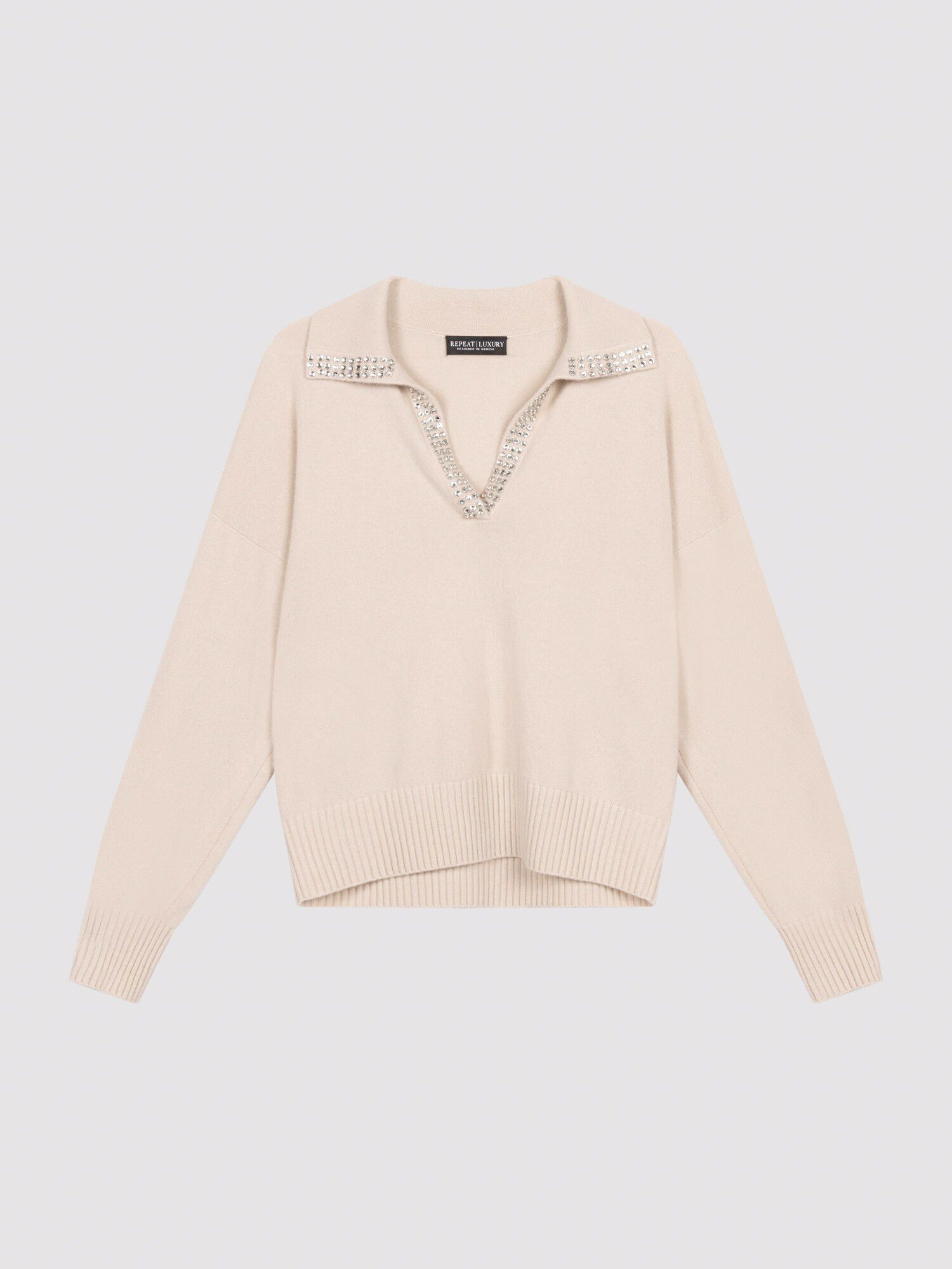 Luxe kasjmier damestrui met parelaccenten