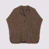 Luxe kasjmier poncho met textuur en losvallende pasvorm