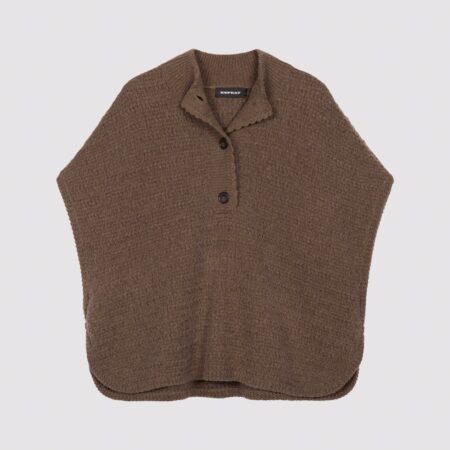 Luxe kasjmier poncho met textuur en losvallende pasvorm