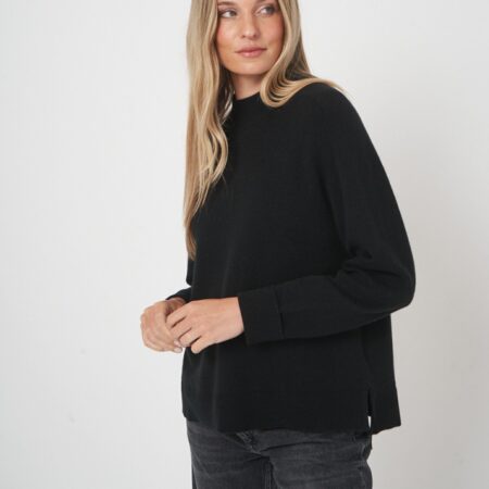 Luxe terry knit pullover met klassieke snit