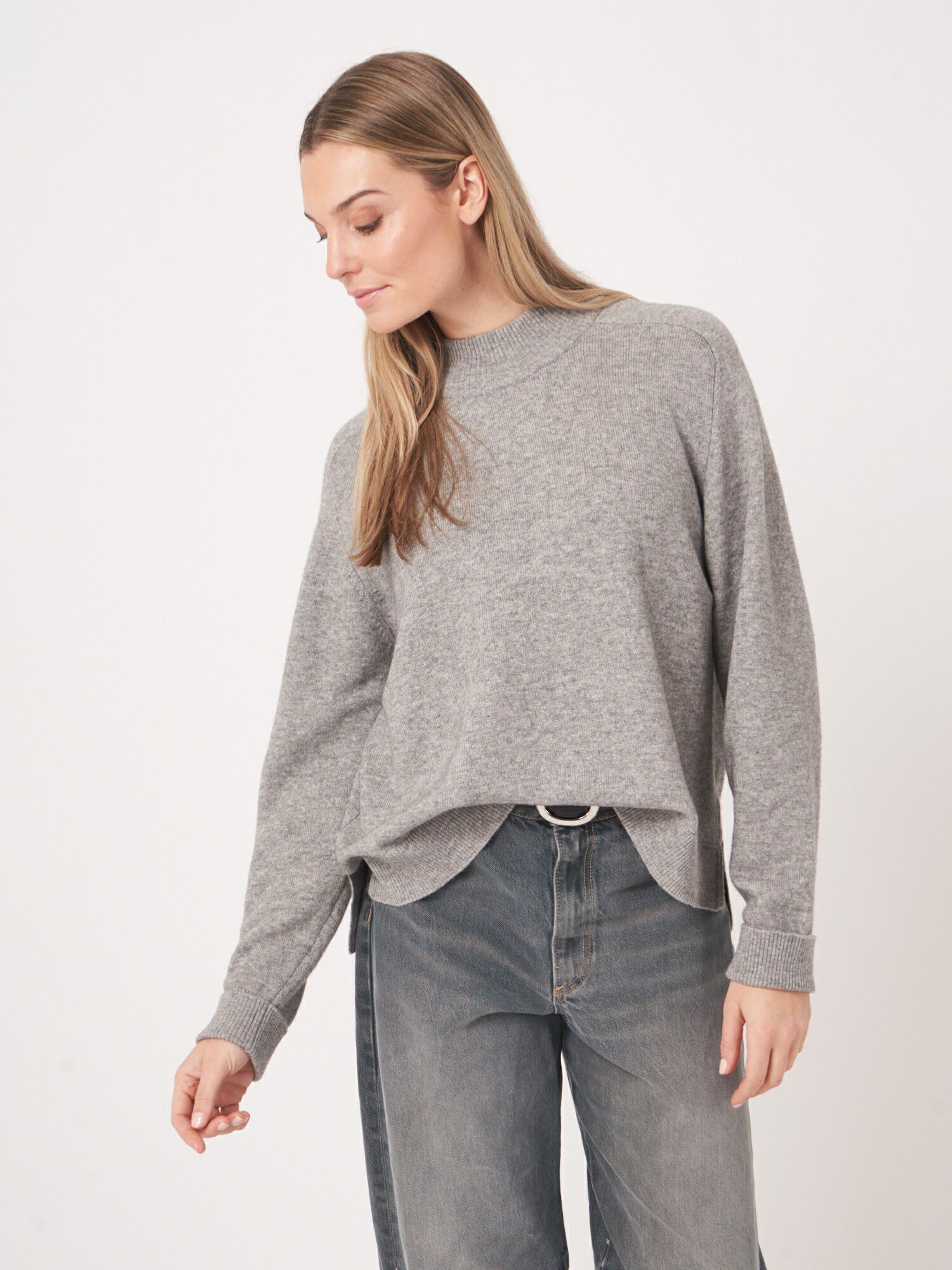 Luxe terry knit pullover met klassieke snit