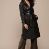 Lyana Leren Jas Donkerbruin