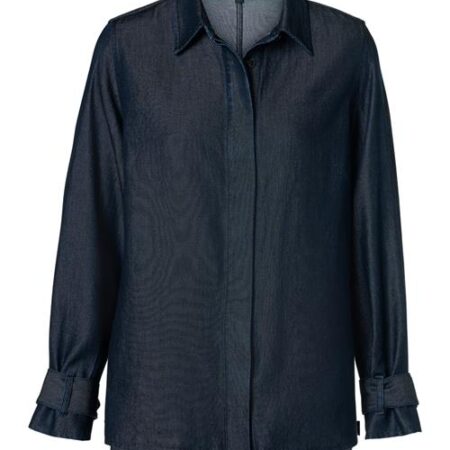 Macey Denim Blouse Denim Dark