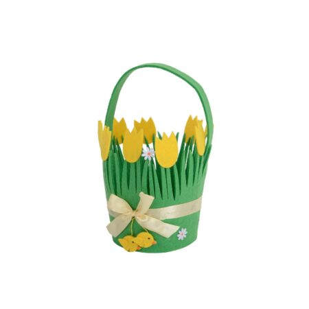 Mandje vilt pasen Ø12xH19cm | Decoris