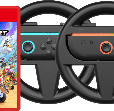Mario Kart World + BlueBuilt Stuurtjes voor Nintendo Switch 2
